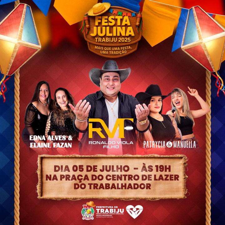 Foto 2 de 2 — Festa Julina de Trabiju começa neste sábado com show de Ronaldo Viola Filho e mais